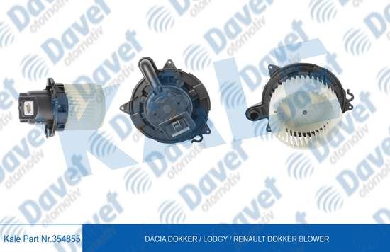 KALE 354855 Kalorifer Motoru Dacia Dokker-Lodgy 1.2tce 1.5dci 12> (12v)